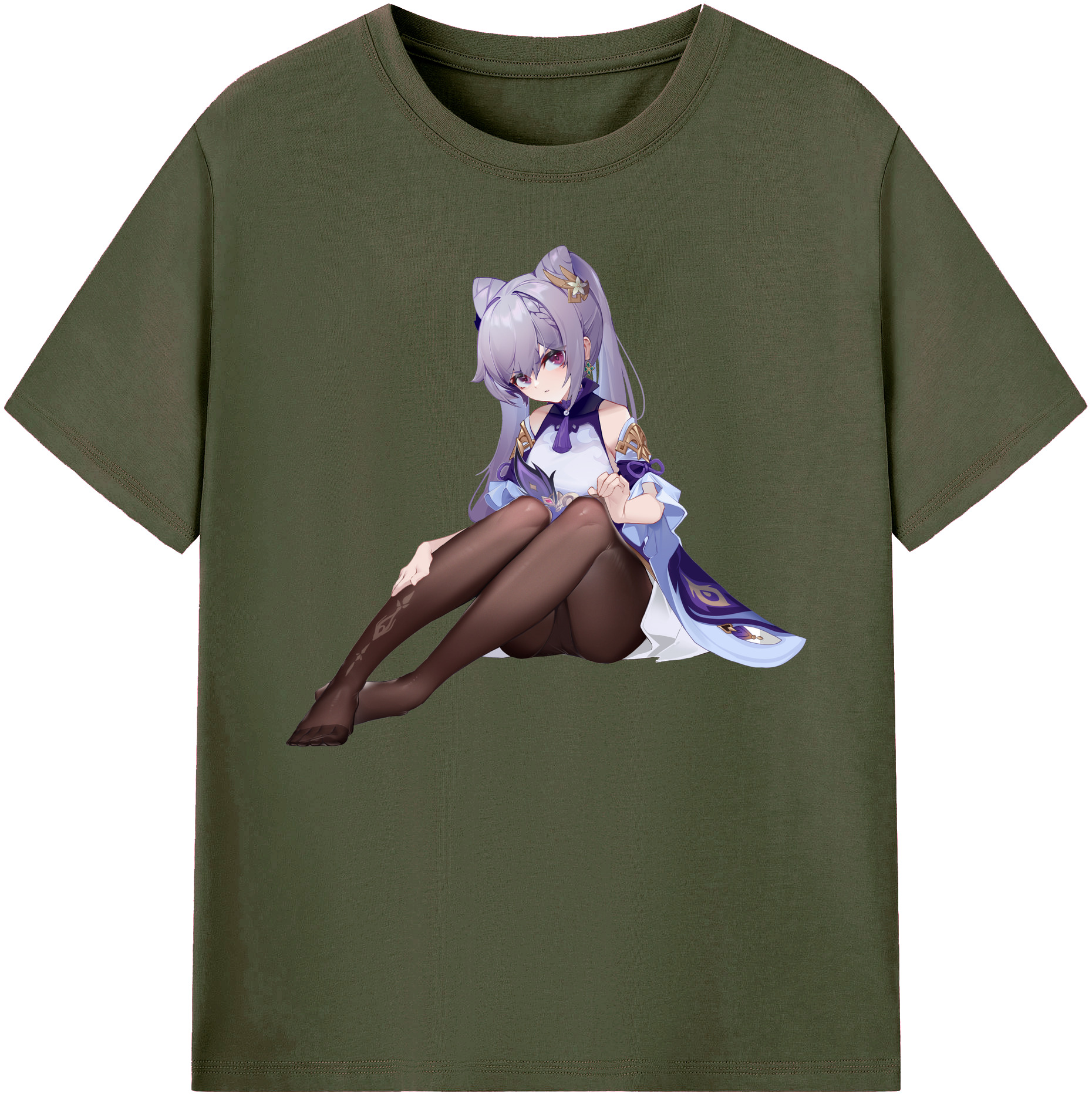 げんし神 刻晴 こくせい genshin Kokusei 綿100％ メンズ半袖Tシャツ｜肌触りやわらか＆通気性